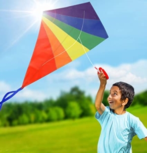 Amazon.com: Diamond Kite for Toddlers, Kids, and Adults, Large 47 Inch  Rainbow Kite for Outdoor Games and Beach Activities, Easy to Fly Single  Line Kites for Girls and Boys in Nylon Fabric,